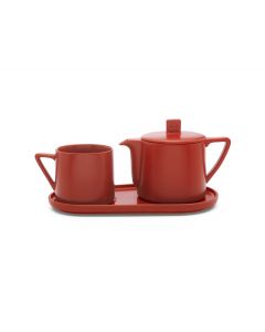 Tea-for-one set Lund red