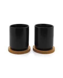 Tea mug Umea 200ml black with coaster