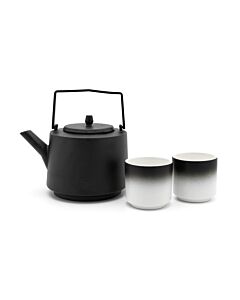 Tea set Hubei 1.2L black with 2 mugs