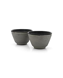 Cups Jang cast iron concrete grey s/2