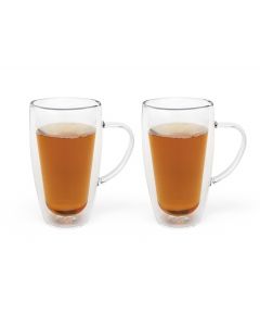 Double walled glass coffee/tea 320ml s/2