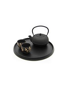 Serving tray round bamboo black Ø35x2cm