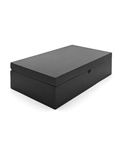 Tea box + 6 canisters round + spoon black