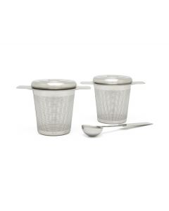 Two tea filters with tea measuring spoon