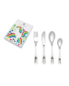 Children's cutlery 4-pcs Unicorn s/s+col.