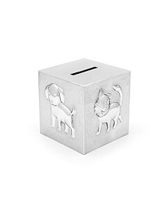 Money box Cube Pets silver colour