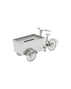 Money box Cargo bike silver colour