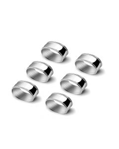 Napkin rings Oval 5,5cm s/6 silver colour