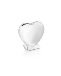 Money box Heart on base silver colour