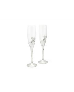 Champagne glasses Heart s/2 silver colour