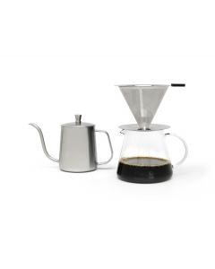 Leopold Vienna Moka Pot Stovetop Coffee Maker, Black, Stainless