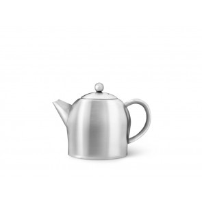 bredemeijer Classic Double Walled Teapot 1.2-Liter Stainless Steel Glossy Finish with Black Accents