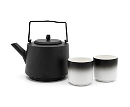 Tea set Hubei 1.2L black with 2 mugs