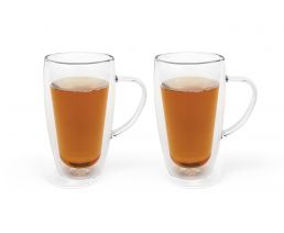 Double walled glass coffee/tea 295ml s/2
