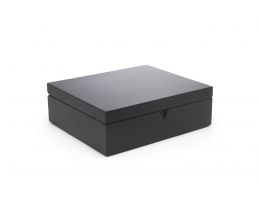 Tea box 6 compartments closed bamboo black