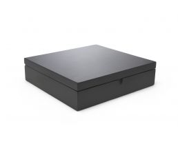 Tea box 12 compartments closed bamboo black