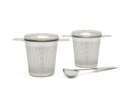 Two tea filters with tea measuring spoon