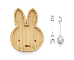 Bamboo plate Miffy + cutlery 2 pcs s/s