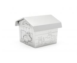 Money box Farmer's barn silver colour