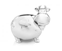 Money box Cow large silver colour