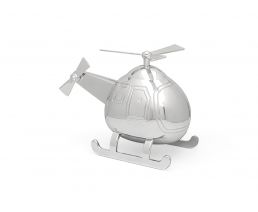 Money box Helicopter silver colour