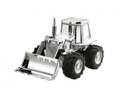Money box Tractor 14x8x9cm silver colour