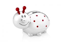 Money box Ladybird silver colour