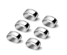 Napkin rings Oval 5,5cm s/6 silver colour