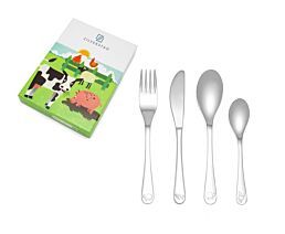 Children's cutlery 4-pcs Farm animals s/s