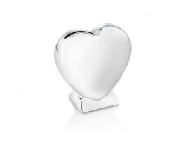 Money box Heart on base silver colour