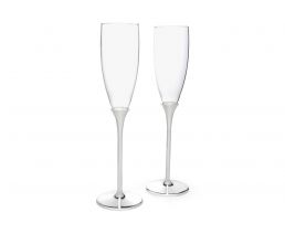 Champagne glasses Smooth s/2 silver colour