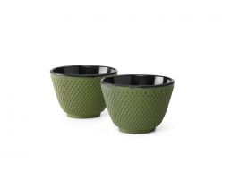 Cups Xilin cast iron green s/2