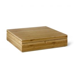 Tea Box 12 compartments closed bamboo natural