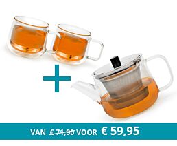 Teapot Merano with 2 double walled glasses