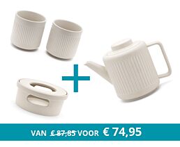 Teapot Skagen with tea warmer and 2 mugs, white