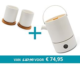 Teapot Umea with tea warmer and 2 mugs, white